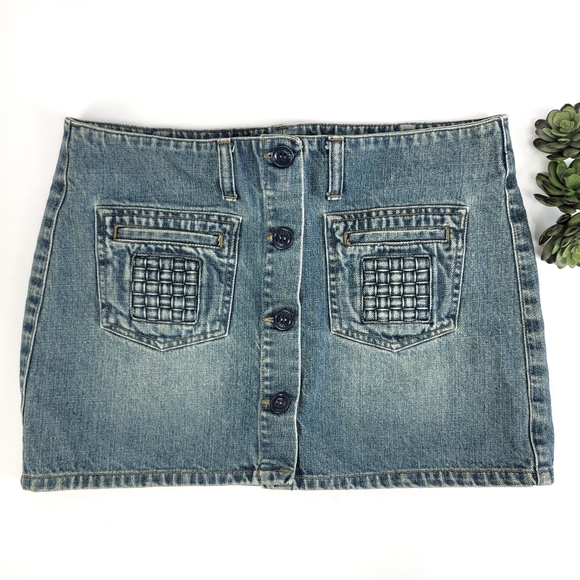 American Eagle Denim Skirt Lattice Pocket - Picture 1 of 8